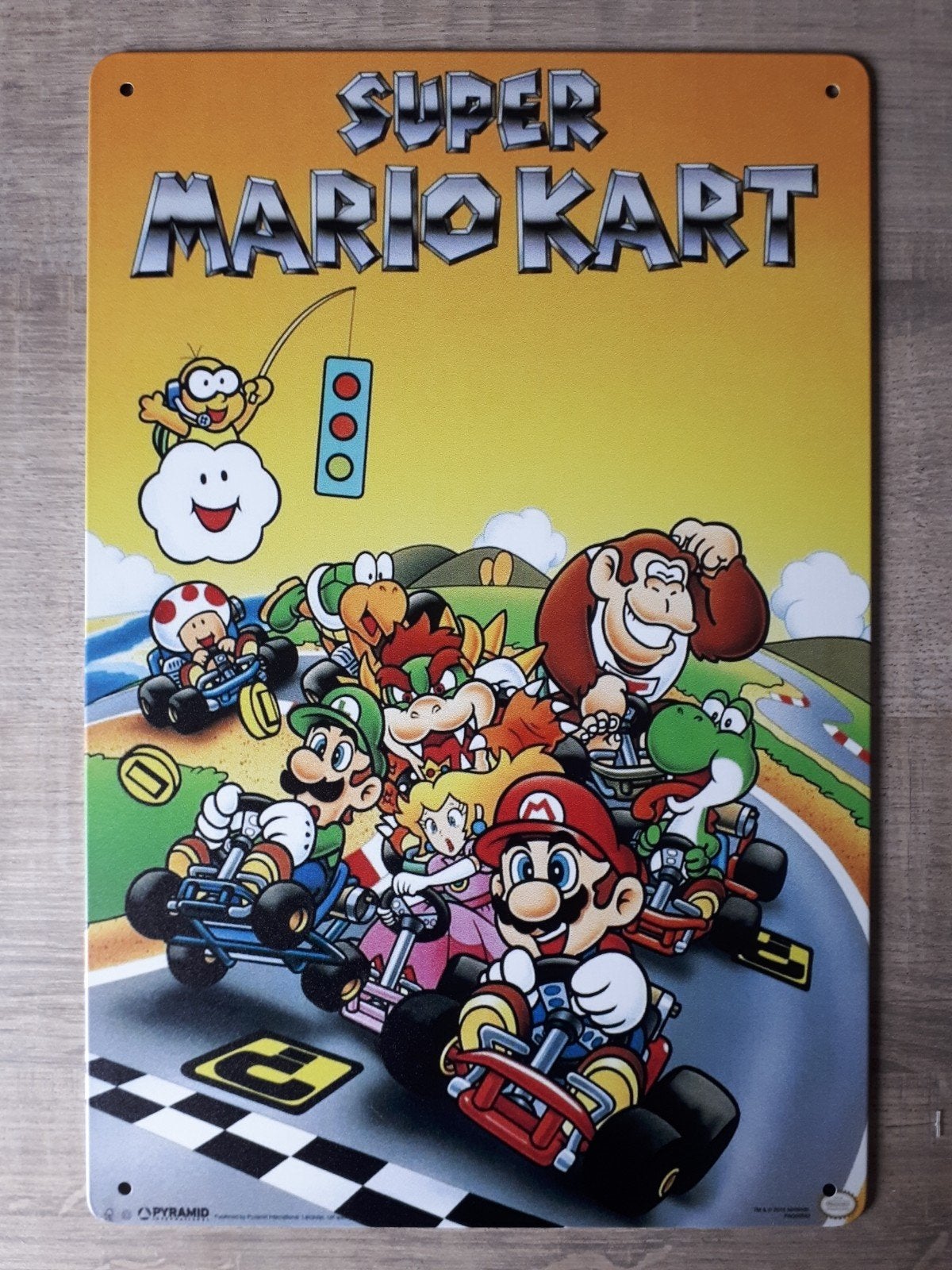 Mario Kart 20x30 cm Metalen Reclamebord, Verzamelen, Verzenden, Nieuw, Reclamebord