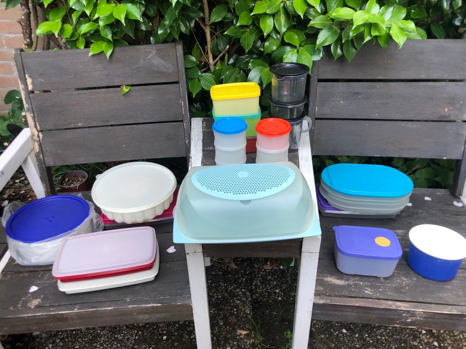 Tupperware vintage en nieuwe items, Ophalen, Gebruikt, Blauw, Bak of Kom