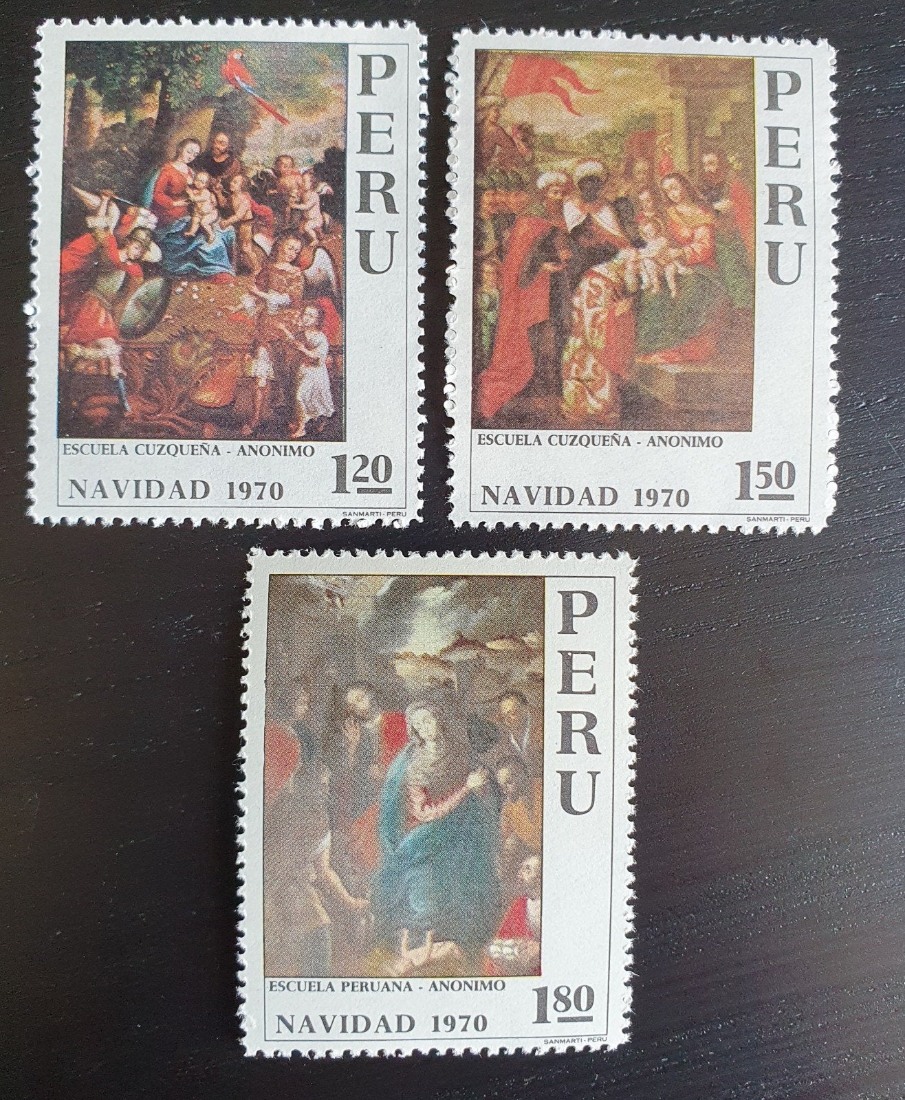 Peru 1970 Kerstmis Michel 786-788 postfris, Verzenden, Postfris, Zuid-Amerika