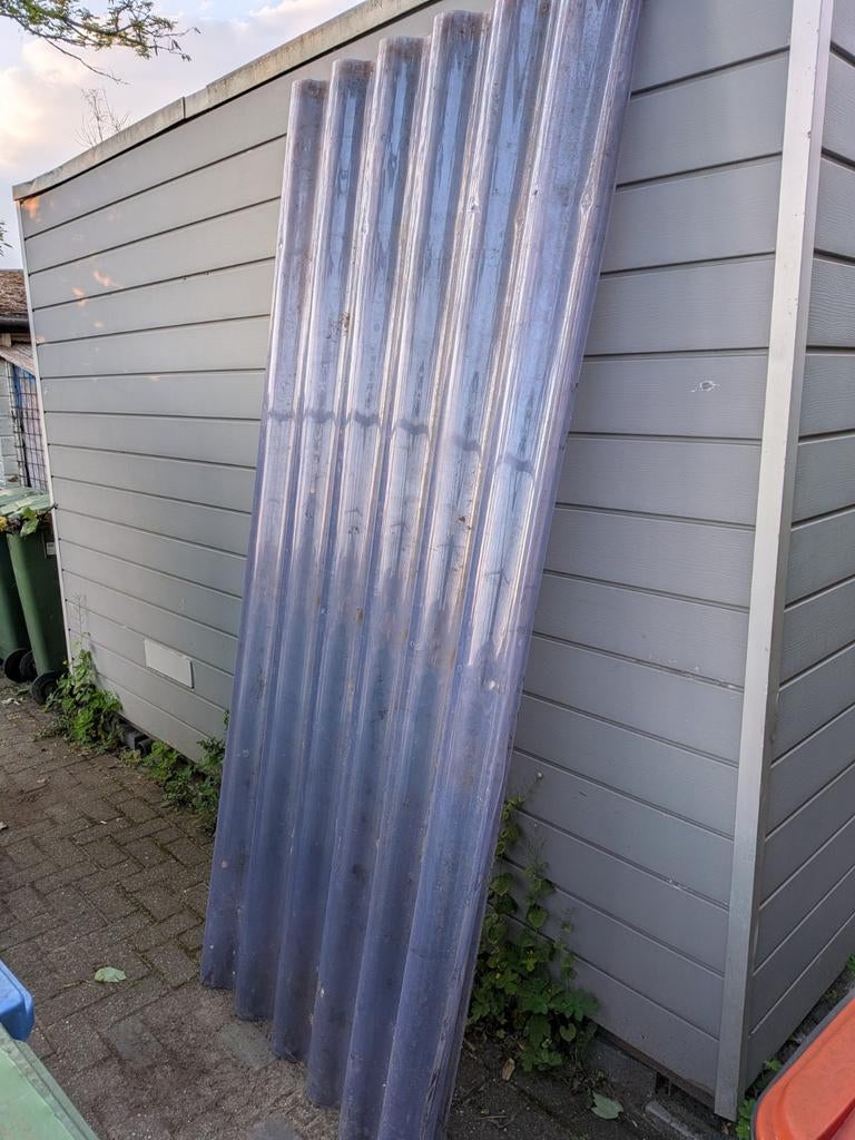 Transparante Golfplaten voor Dak of Overkapping, Doe-het-zelf en Verbouw, Dakpannen en Dakbedekking, Ophalen, Kunststof, Gebruikt