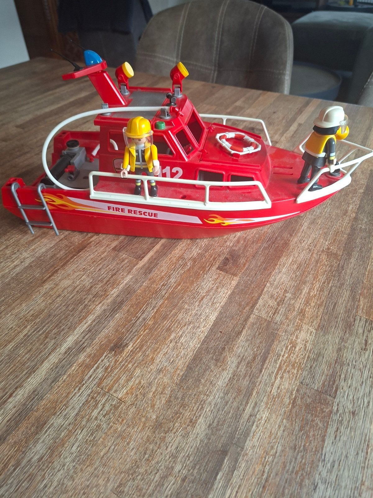 Playmobil Brandweerboot met 2 figuren, Ophalen of Verzenden, Gebruikt, Jongen of Meisje