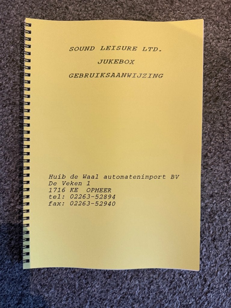 Nederlandse Handleiding Sound Leisure Jukebox, Ophalen of Verzenden, Nieuw, 1970 tot heden, Overige merken