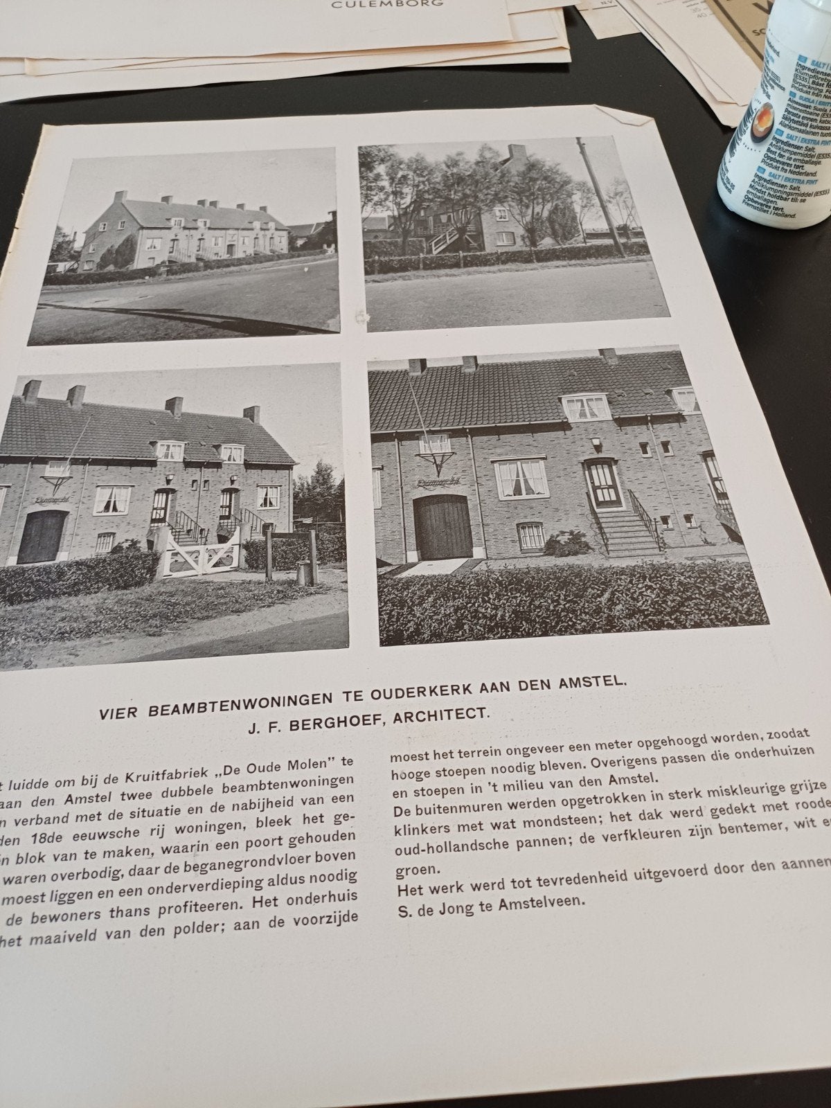 artikel 4 beambtenwoningen Ouderkerk aan de Amstel 1939, Ophalen of Verzenden, 1920 tot 1940, Knipsel(s)