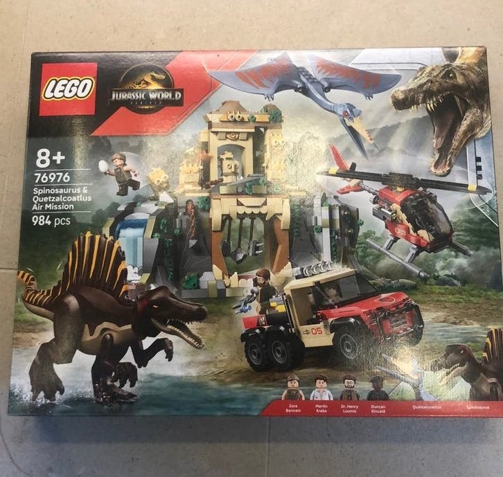 Lego set 76976 spinosaurus en quetzalcoatlus air mission, Jurassic World, Lego, Ophalen of Verzenden, Zo goed als nieuw