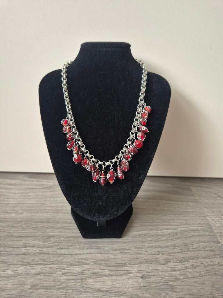 MKM Design ketting met rode kralen, Sieraden, Tassen en Uiterlijk, Ophalen of Verzenden, Nieuw