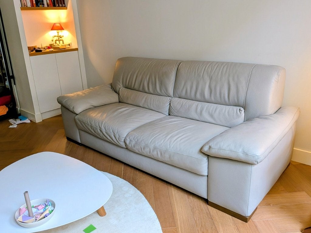 Natuzzi leather sofa, Ophalen, Gebruikt, Driepersoons, 200 tot 250 cm