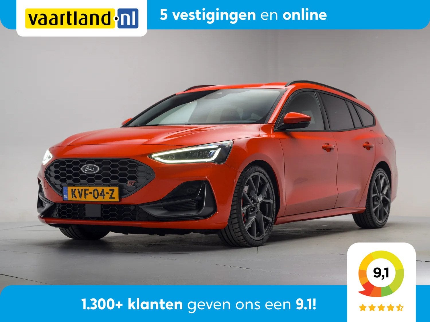 Ford Focus 2.3 EcoBoost ST Aut. [ HUD Perf.stoelen B&O Winte, Auto's, Gebruikt, 4 cilinders, 2261 cc, 1600 kg