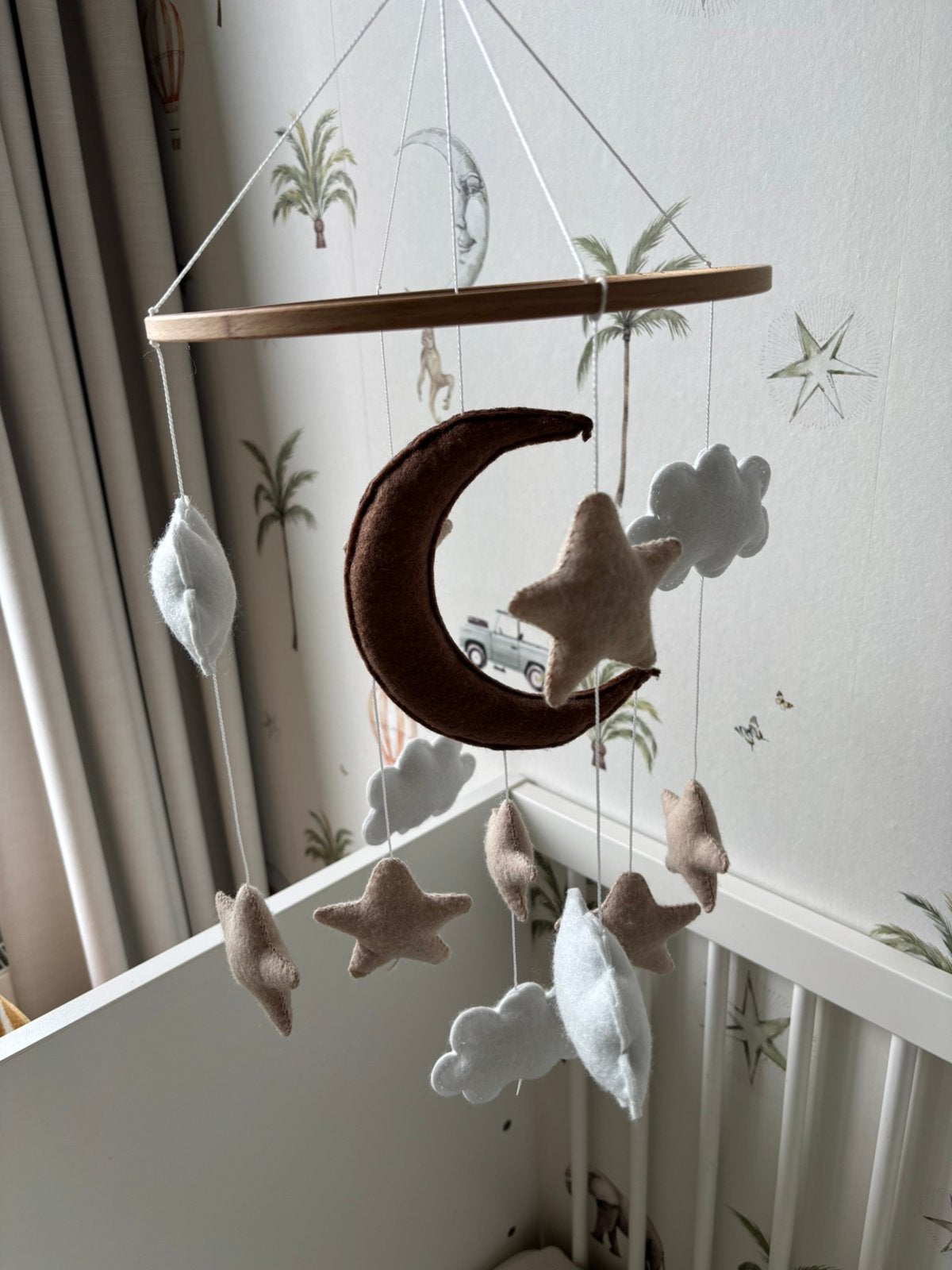 Houten babymobiel sebra met hanger, Overige merken, Zo goed als nieuw, Mobiel, Ophalen