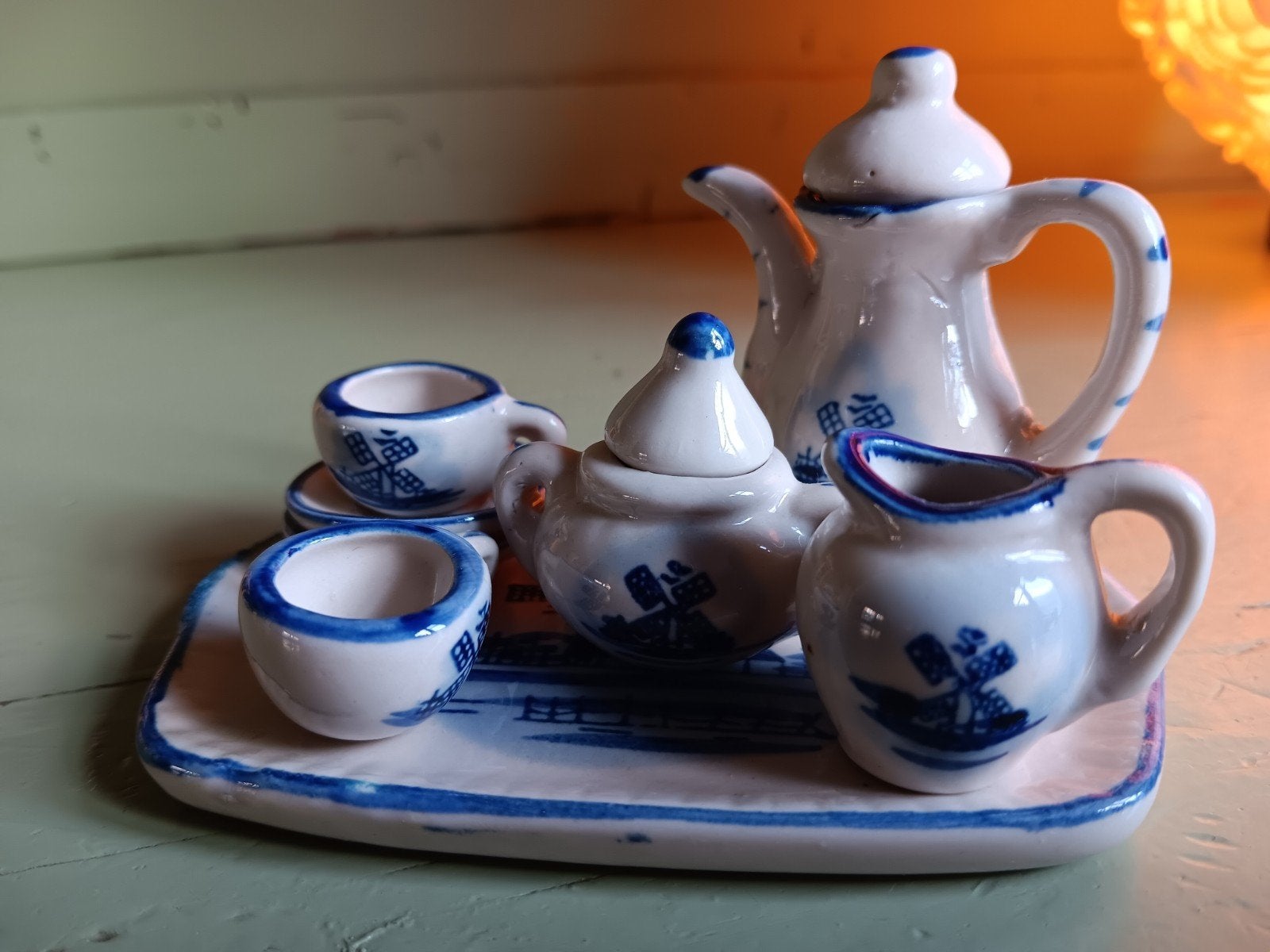 Delfts Blauw Miniatuur Theeservies - Holland Souvenir, Ophalen of Verzenden