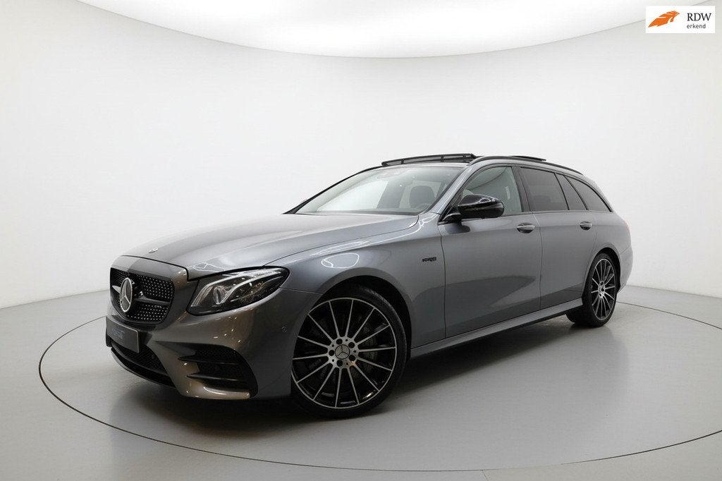 Mercedes-Benz E-klasse Estate AMG 43 4MATIC PANO WIDE BURM, Auto's, Mercedes-Benz, Automaat, Euro 6, Leder en Stof, 2996 cc