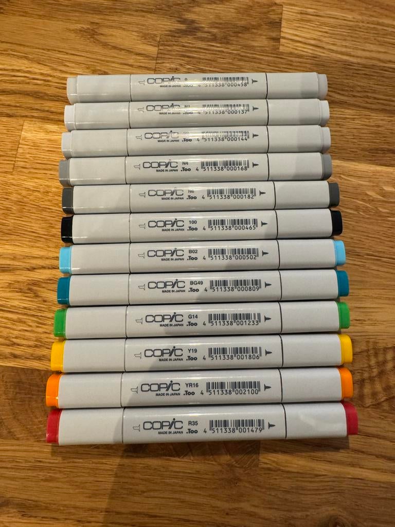 Copic Markers Set: Navullingen, Etui, Papier & Potloden, Hobby en Vrije tijd, Tekenen, Ophalen of Verzenden, Gebruikt, Potlood of Stift