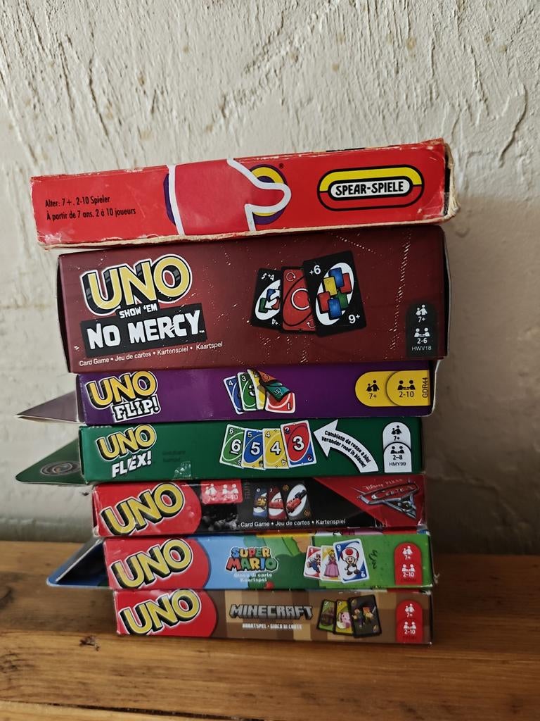 7 X Uno., Hobby en Vrije tijd, Ophalen of Verzenden, Mattel., Mattel., Mattel.