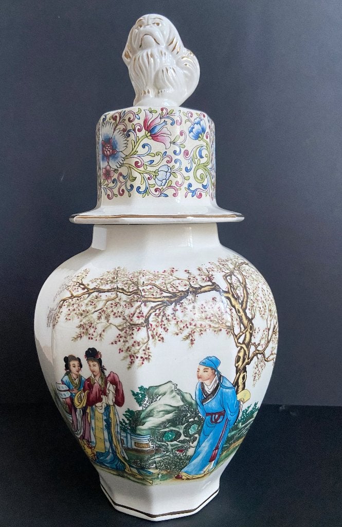 Oude Vaas Dekselpot Chinees Foo Dog Chipje 38 cm OPHALEN, Antiek en Kunst, Ophalen