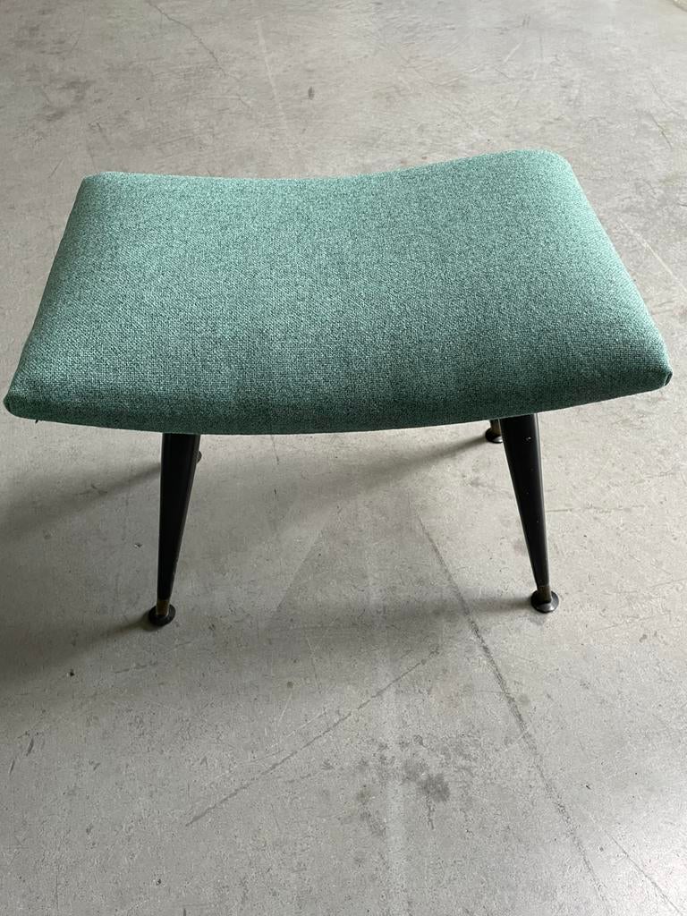 Vintage poef jaren 50 kvadrat tonica stof nieuw, Ophalen, Minder dan 50 cm, ., 2de hands