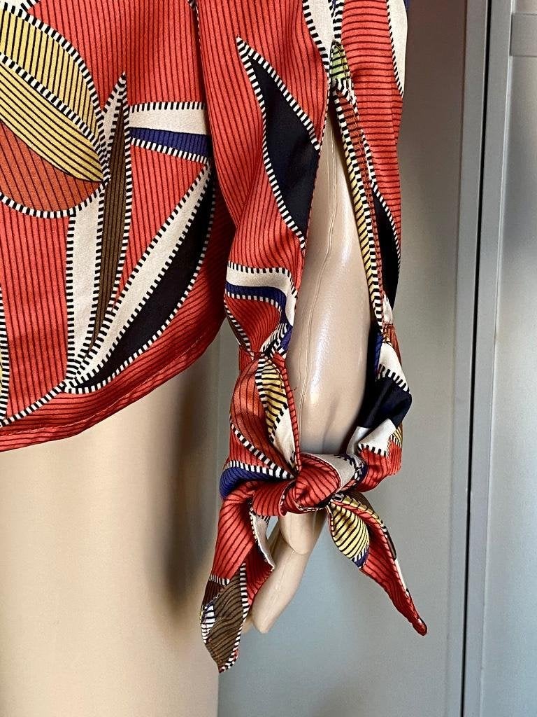 J329 Expresso maat 36=S blouse top rood/beigee, Expresso, Ophalen of Verzenden, Zo goed als nieuw, Maat 36 (S)