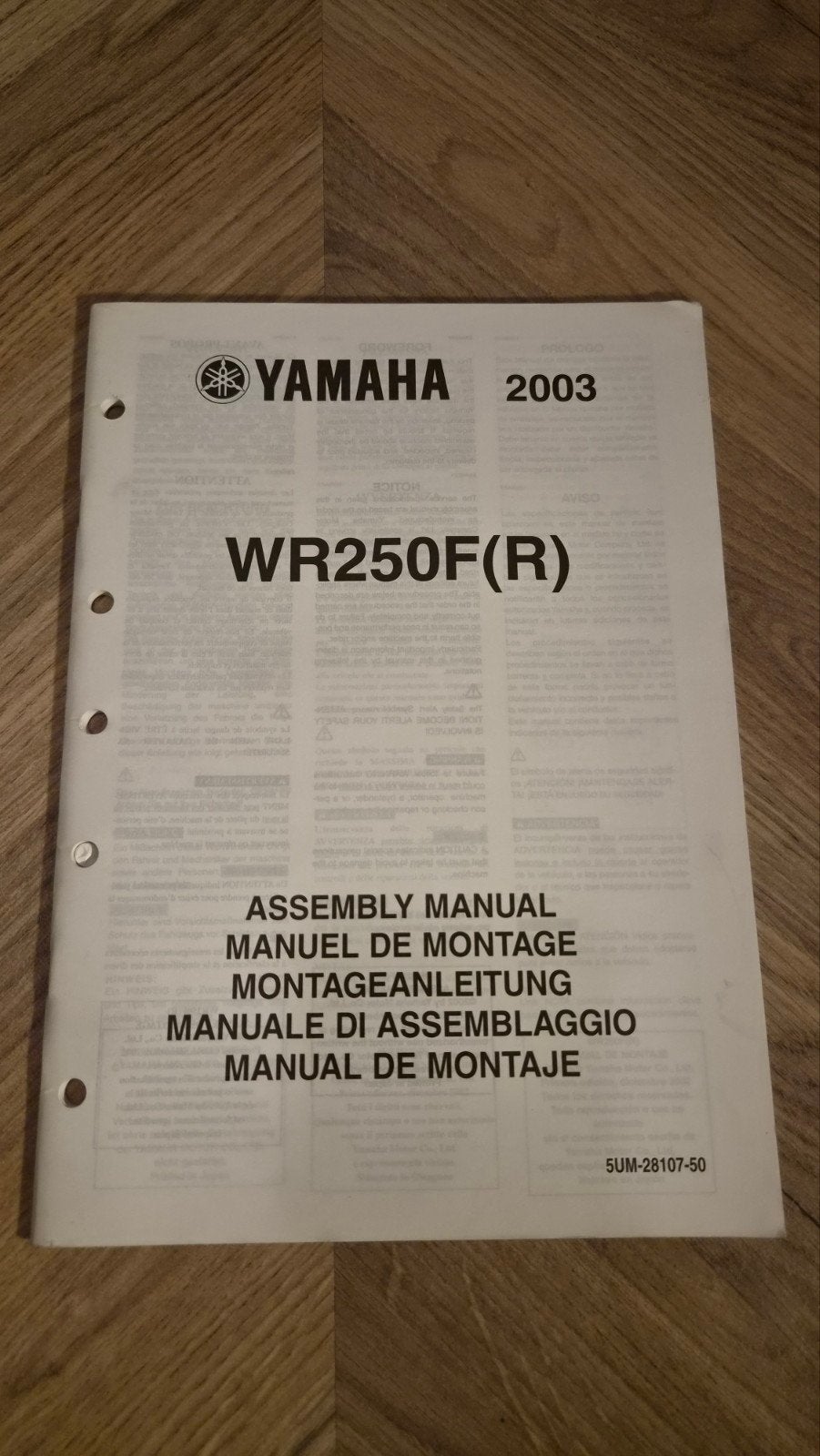 Yamaha WR250F(R) Montagehandleiding 2003, Motoren, Ophalen of Verzenden, Yamaha