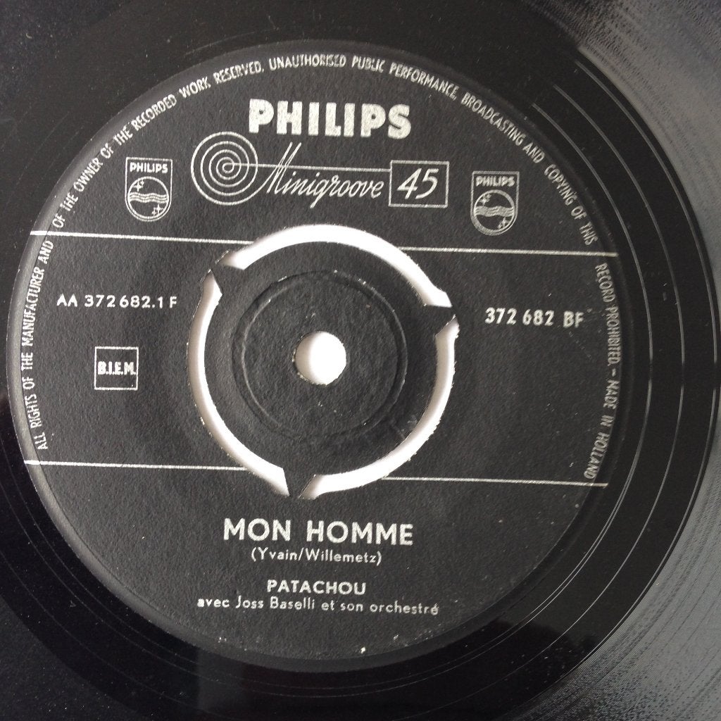 Patachou Mon Homme Le Gamin De Paris 7" 50s chanson France, Gebruikt, 7 inch, Ophalen of Verzenden, Pop