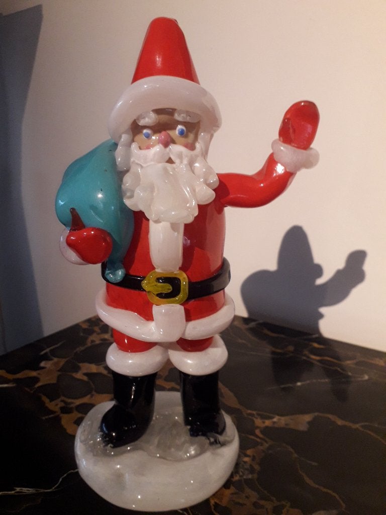ZELDZAME OUDE GLAZEN KERSTMAN in PERFECTE STAAT hoog 23 cm, Antiek en Kunst, Ophalen of Verzenden