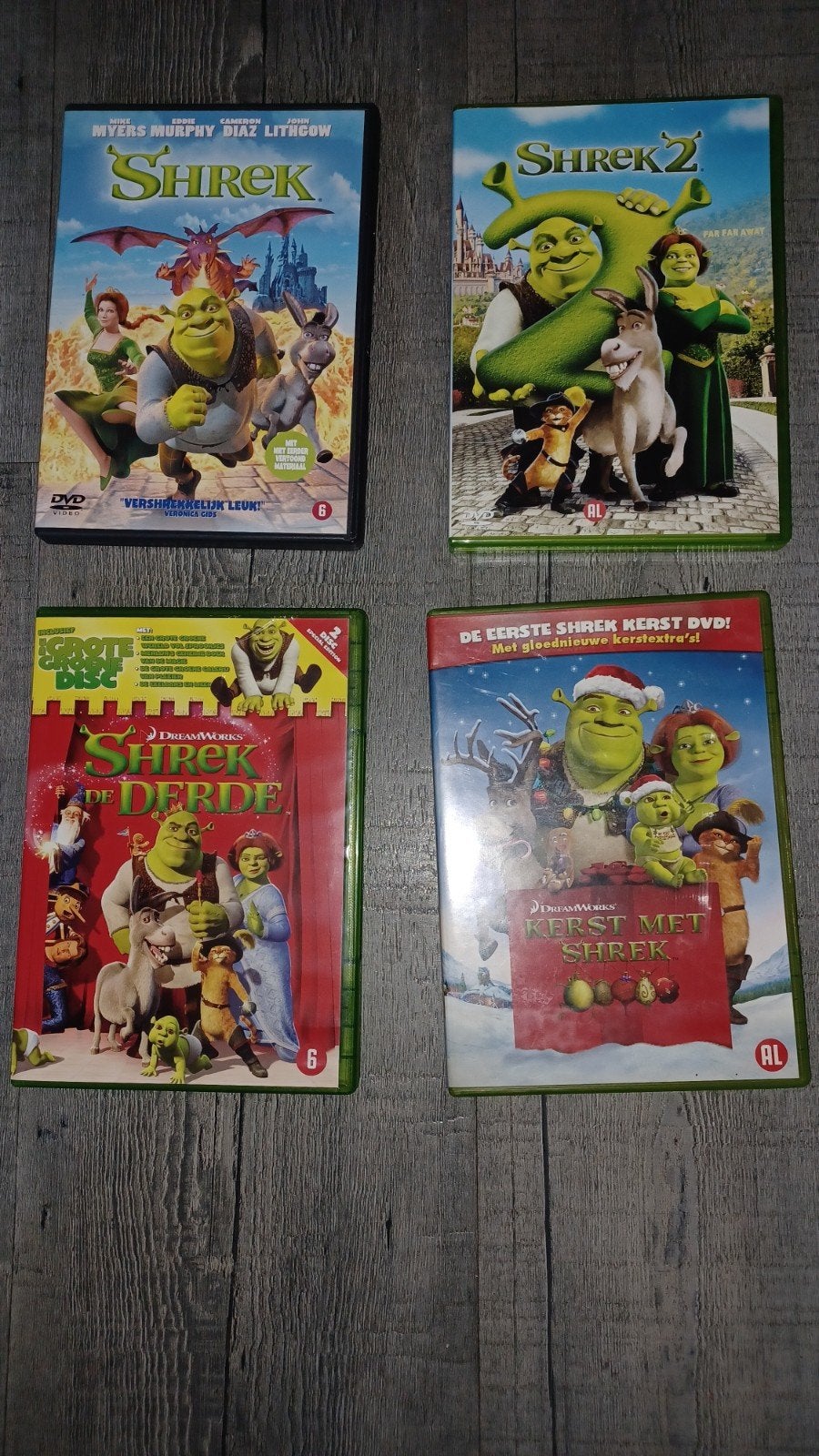 Shrek 1, 2, 3 en Kerst, Engels, Animatie, Nederlands, Ophalen of Verzenden