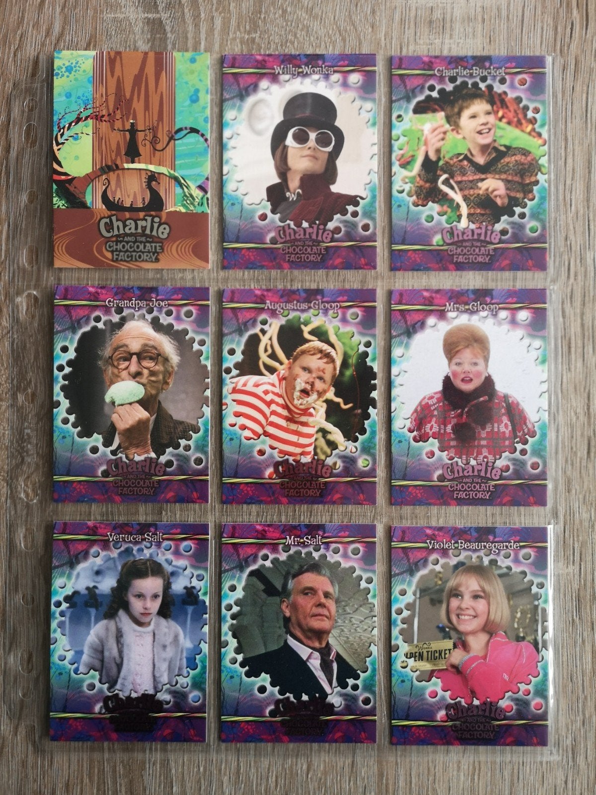 Charlie and the Chocolate Factory trading cards set complete, Ophalen of Verzenden, Zo goed als nieuw, Film, Foto of Kaart