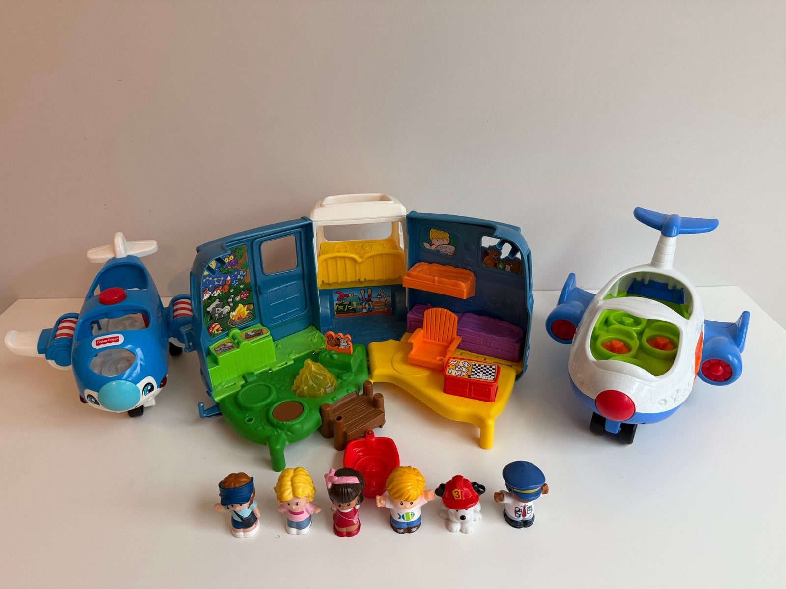 Fisher Price Little People Camper met Vliegtuigen en Poppen, Kinderen en Baby's, Speelgoed | Fisher-Price, Ophalen, Gebruikt, Speelset