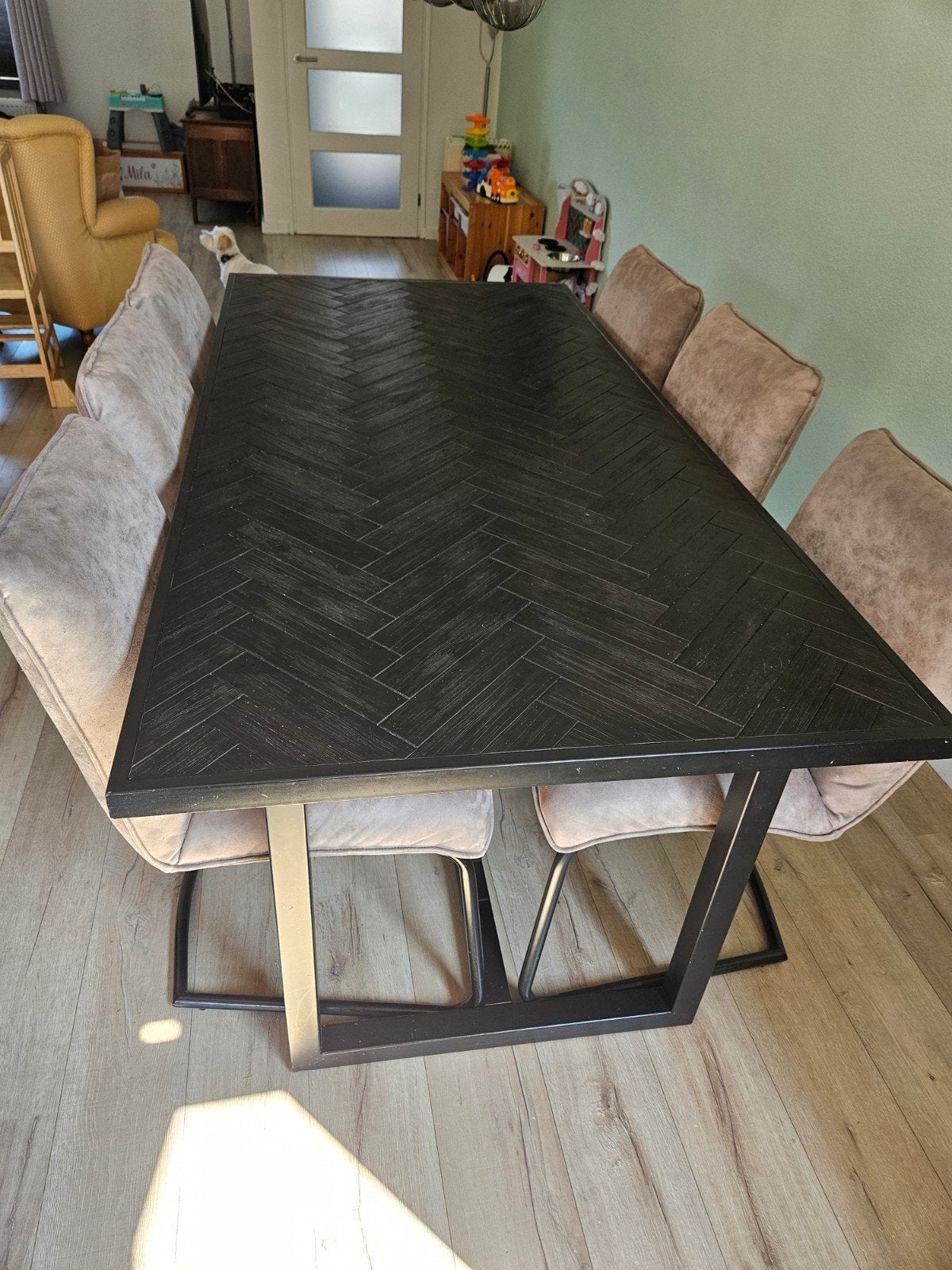 Pronto Vinito Eettafel met gebruikerssporen, Gebruikt, Modern, Industrieel, 50 tot 100 cm, Vijf personen of meer