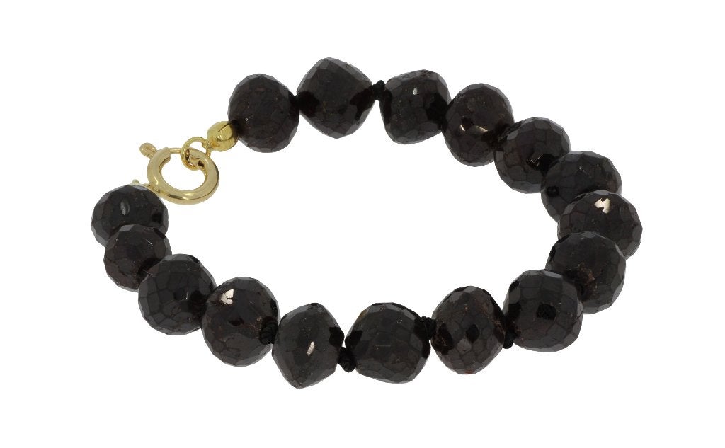 Granaat antieke armband 14k slot goud robuust dames, Verzenden, Goud, Armband, Met edelsteen