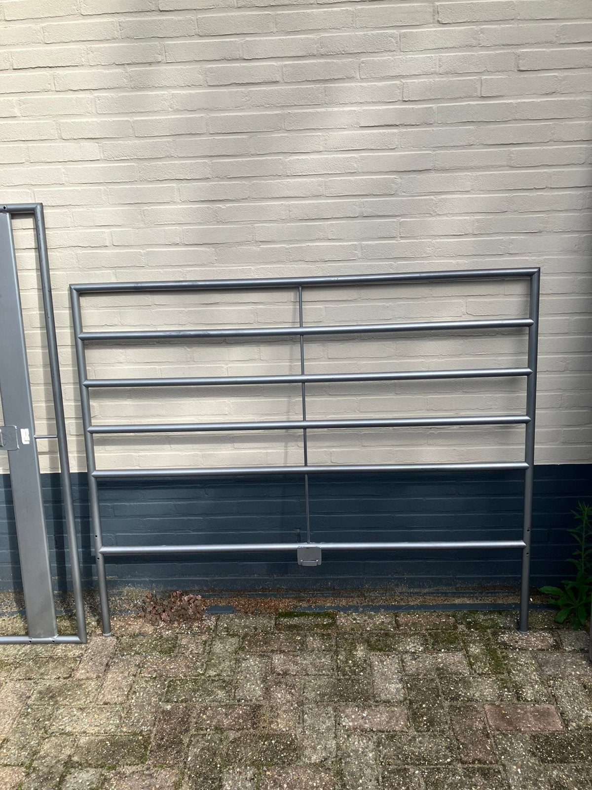 2-persoons metalen frame bed 1.40 ikea lattenbodem en matras, Ophalen, Gebruikt, 90 cm, Eenpersoons