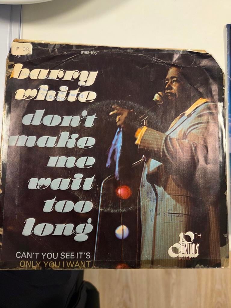 Barry White don't maken me wait too long 7 inch singel vinyl, Ophalen of Verzenden, Zo goed als nieuw, Overige formaten