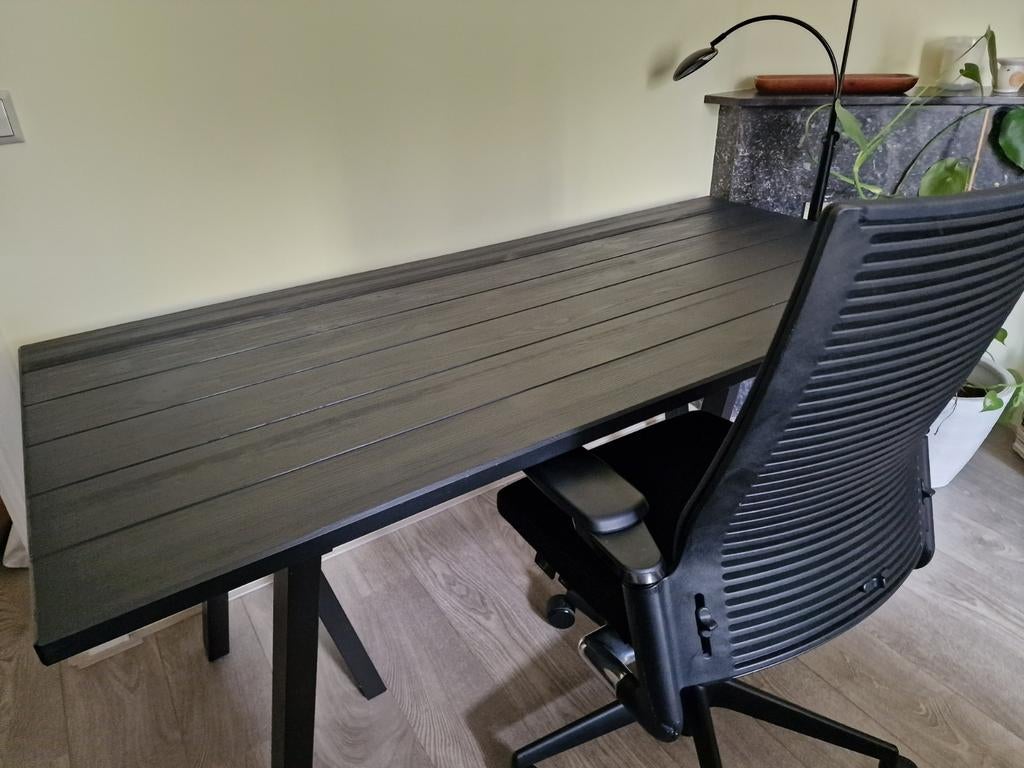 Zwart houten bureau - Stevig en modern design, Ophalen, Rechthoekig, 50 tot 100 cm