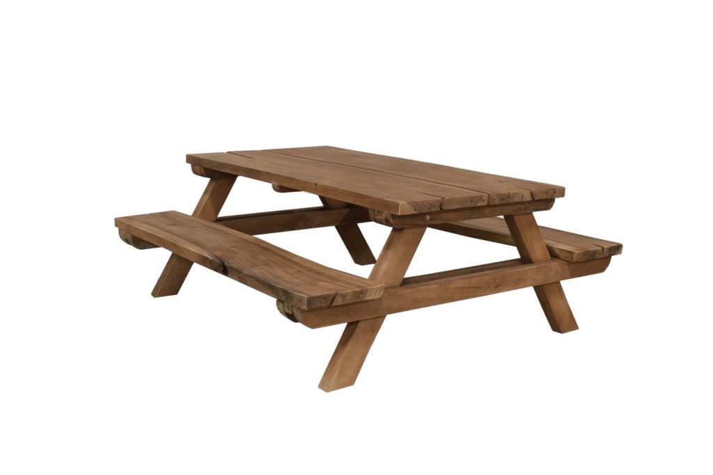 Teakhouten picknicktafel Woodland – massief model, Niet ingevuld, Nieuw, Ophalen of Verzenden, Rechthoekig