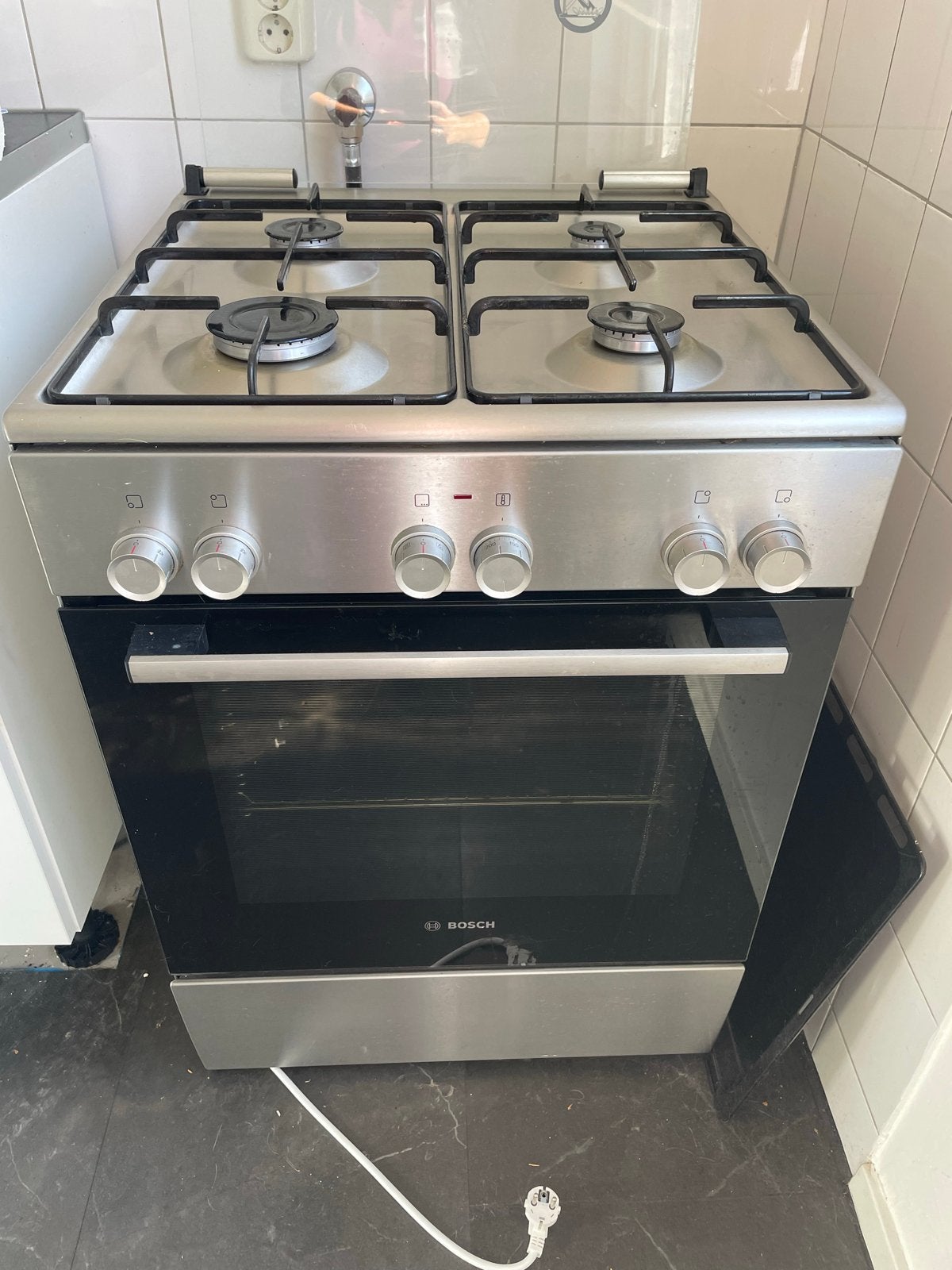 Bosch Vrijstaand Gasfornuis met Oven, Ophalen, Gebruikt, 60 cm of meer, 4 kookzones