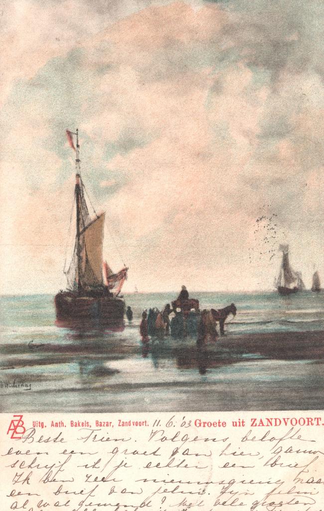 Groete uit Zandvoort (1903) 128003, Ophalen of Verzenden, Voor 1920, Gelopen, Noord-Holland