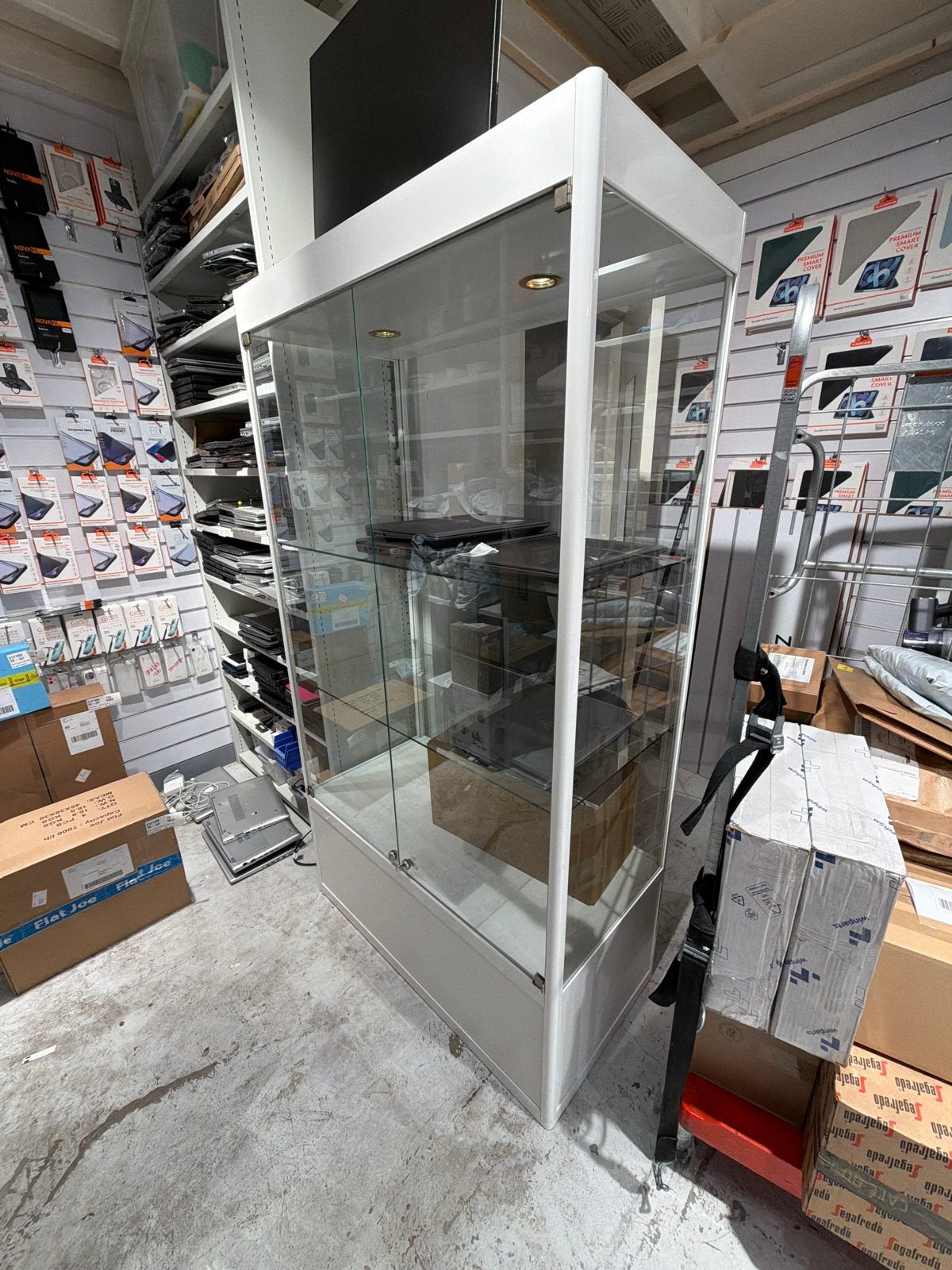 Moderne Glazen Vitrinekast met Slot - 100x50x180cm, 100 tot 150 cm, Ophalen of Verzenden, 150 tot 200 cm, 25 tot 50 cm