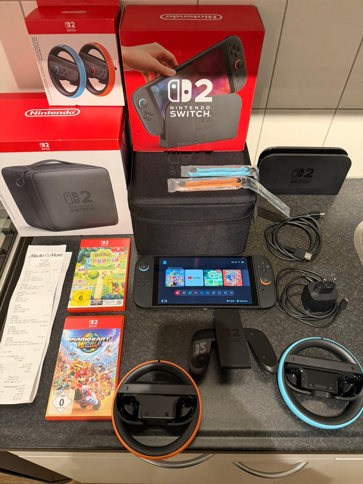 Nintendo Switch 2 + accessoires Pokémon & Mario Kart, Ophalen, Overige genres, 2 spelers, Zo goed als nieuw