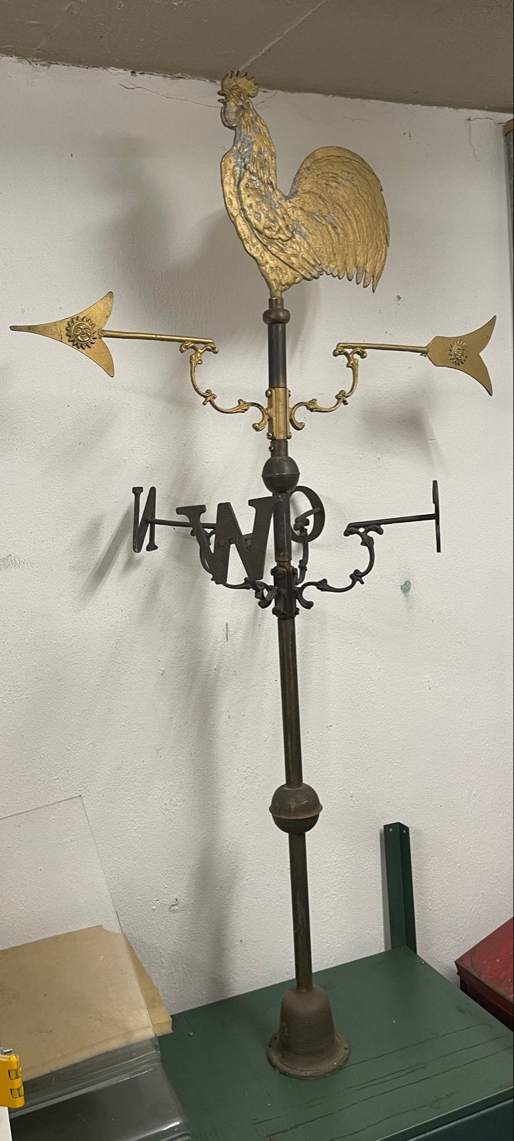 Antieke windwijzer met haan - Decoratieve tuinornament, Ophalen, Gebruikt