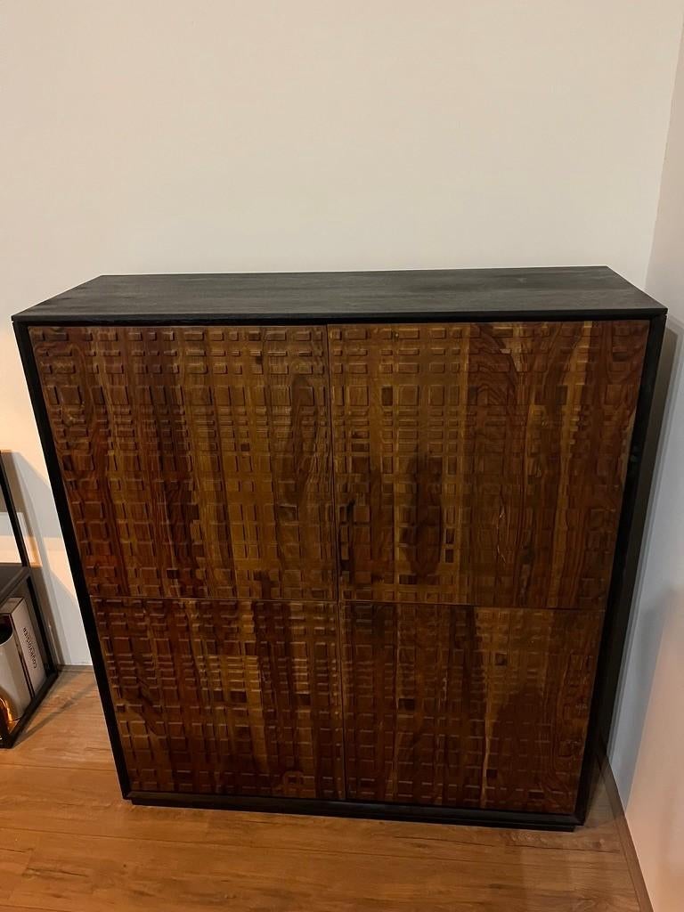 Laatste kans! BePureHome Kast Hout Walnoot/zwart, Huis en Inrichting, Kasten | Dressoirs, Ophalen, Gebruikt, 100 tot 150 cm, 25 tot 50 cm