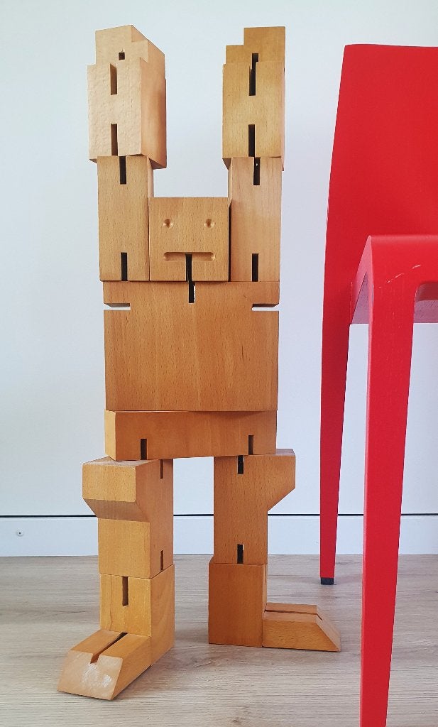 CUBEBOT reuzen houten robot 70 cm, Kinderen en Baby's, Speelgoed | Houten speelgoed, Ophalen, Zo goed als nieuw, Overige typen
