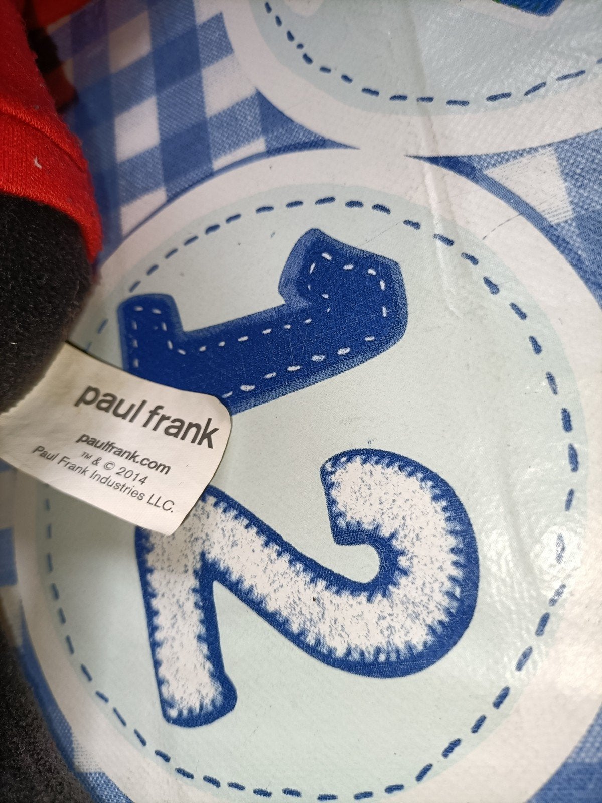 Paul Frank aap knuffel met rode hoodie 30 cm groot, Ophalen of Verzenden, Zo goed als nieuw