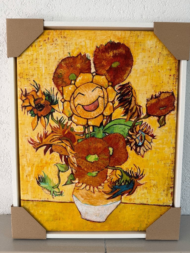 Pokémon x Van Gogh - Sunflora Canvas 45x35 baklijst wit, Hobby en Vrije tijd, Verzamelkaartspellen | Pokémon, Nieuw, Foil, Ophalen of Verzenden