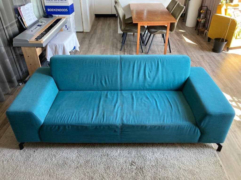 2.5 zits Montel bank blauw, Ophalen, Gebruikt, Tweepersoons, 75 tot 100 cm