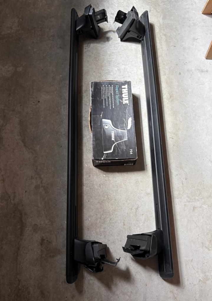 Thule Rapid System 754 dakdragerset / Wingbar Evo black, Ophalen, Gebruikt