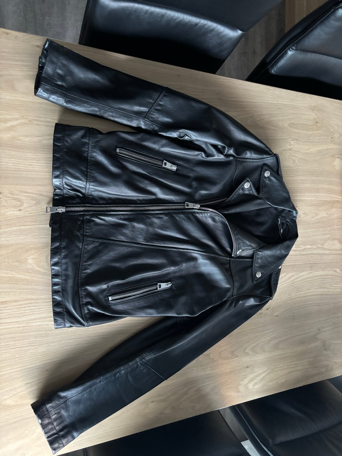Zwart leren bikerjack Street Leathers - Maat S, Ophalen of Verzenden, Zo goed als nieuw, Maat 36 (S), Zwart