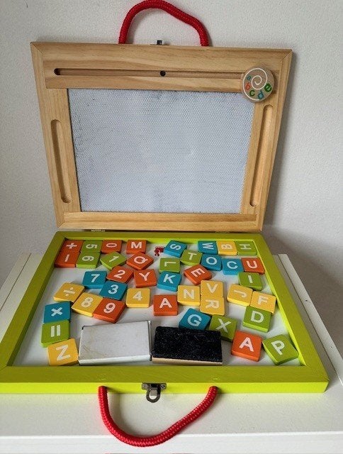 Houten koffertje met cijfers en letters zgan (Sp285), Ophalen of Verzenden, Zo goed als nieuw, Overige typen