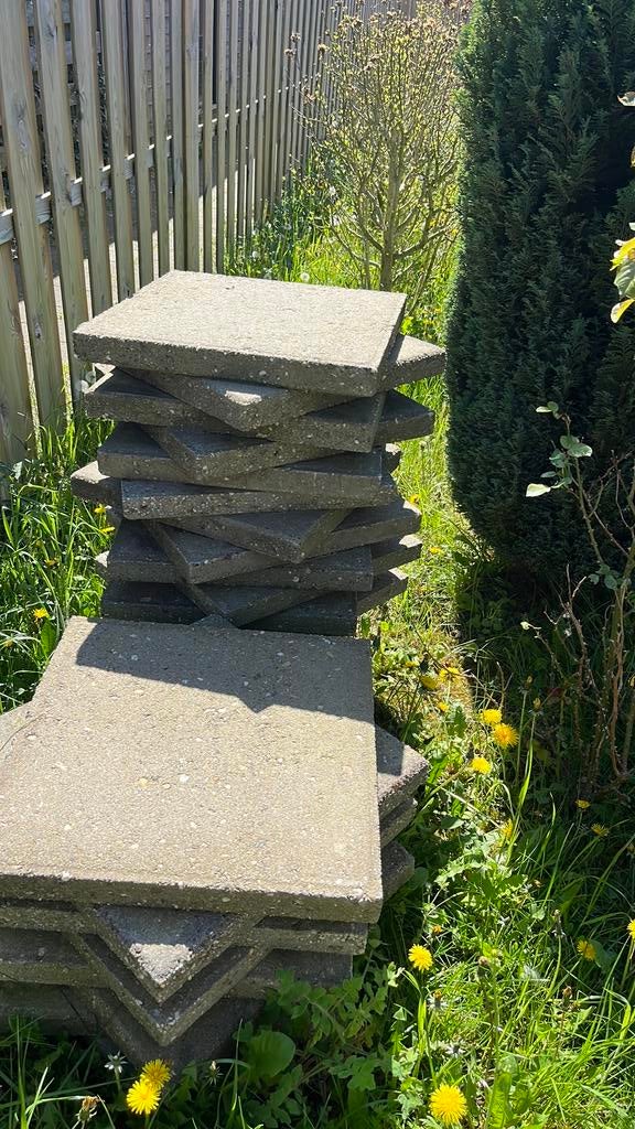 Tuintegels, Tuin en Terras, Ophalen, Gebruikt, Beton, Terrastegels
