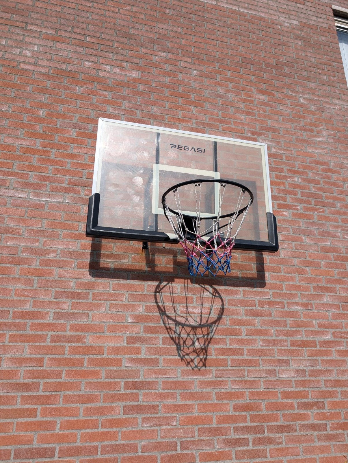 Pegasi Basketbalbord School 122x82 cm met verende ring, Ophalen, Zo goed als nieuw, Ring, Bord of Paal