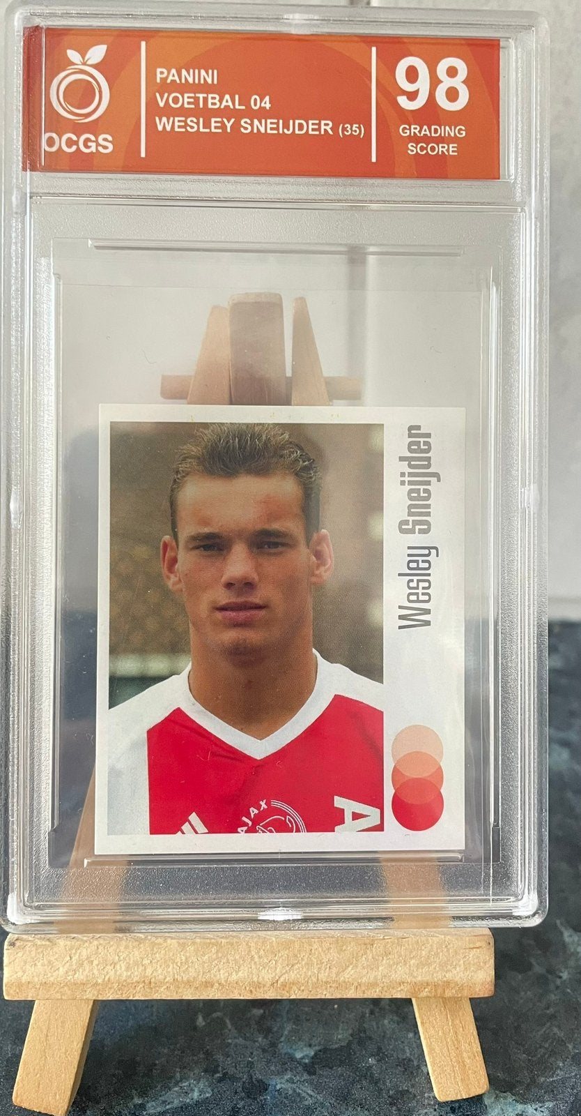 Panini Voetbal 04 Wesley Sneijder (35) Graded 98 OCGS, Ophalen of Verzenden, Zo goed als nieuw, Ajax, Spelerskaart
