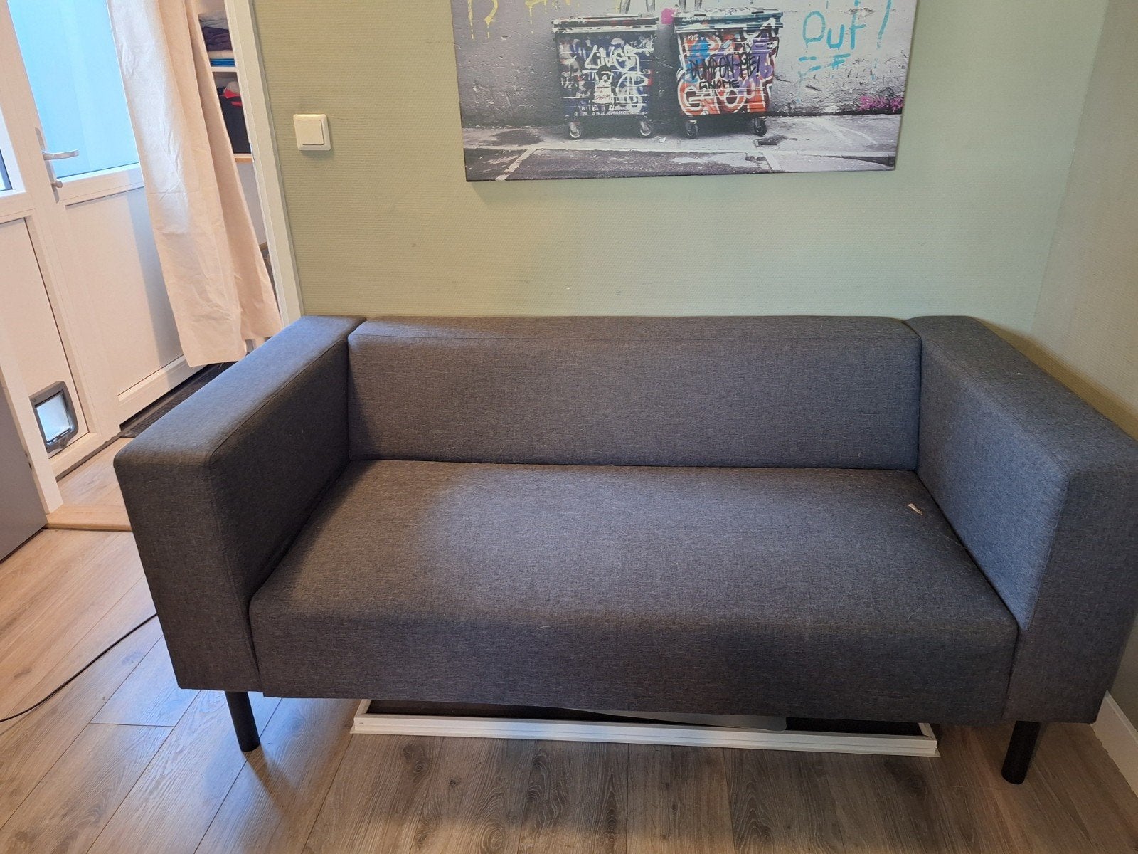 Gratis grijze bank – zelf ophalen, Ophalen, Gebruikt, Minder dan 75 cm, Tweepersoons