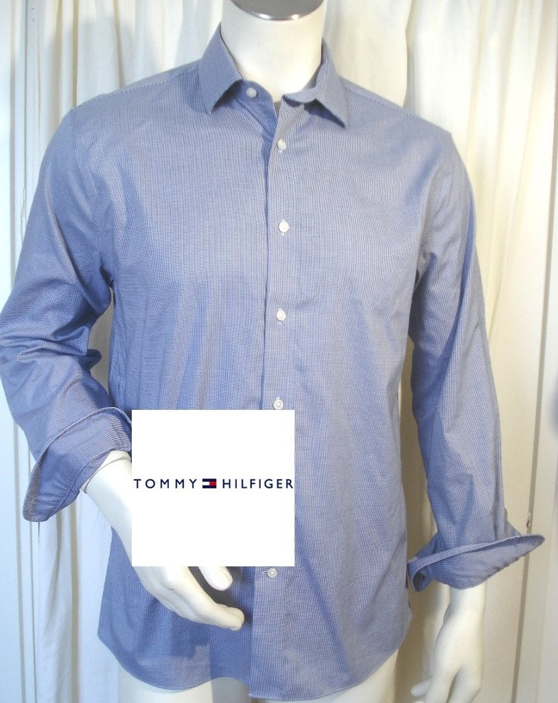 TOMMY HILFIGER🧐 slimfit stretch overhemd maat L, Tommy Hilfiger, Zo goed als nieuw, Halswijdte 41/42 (L), Verzenden