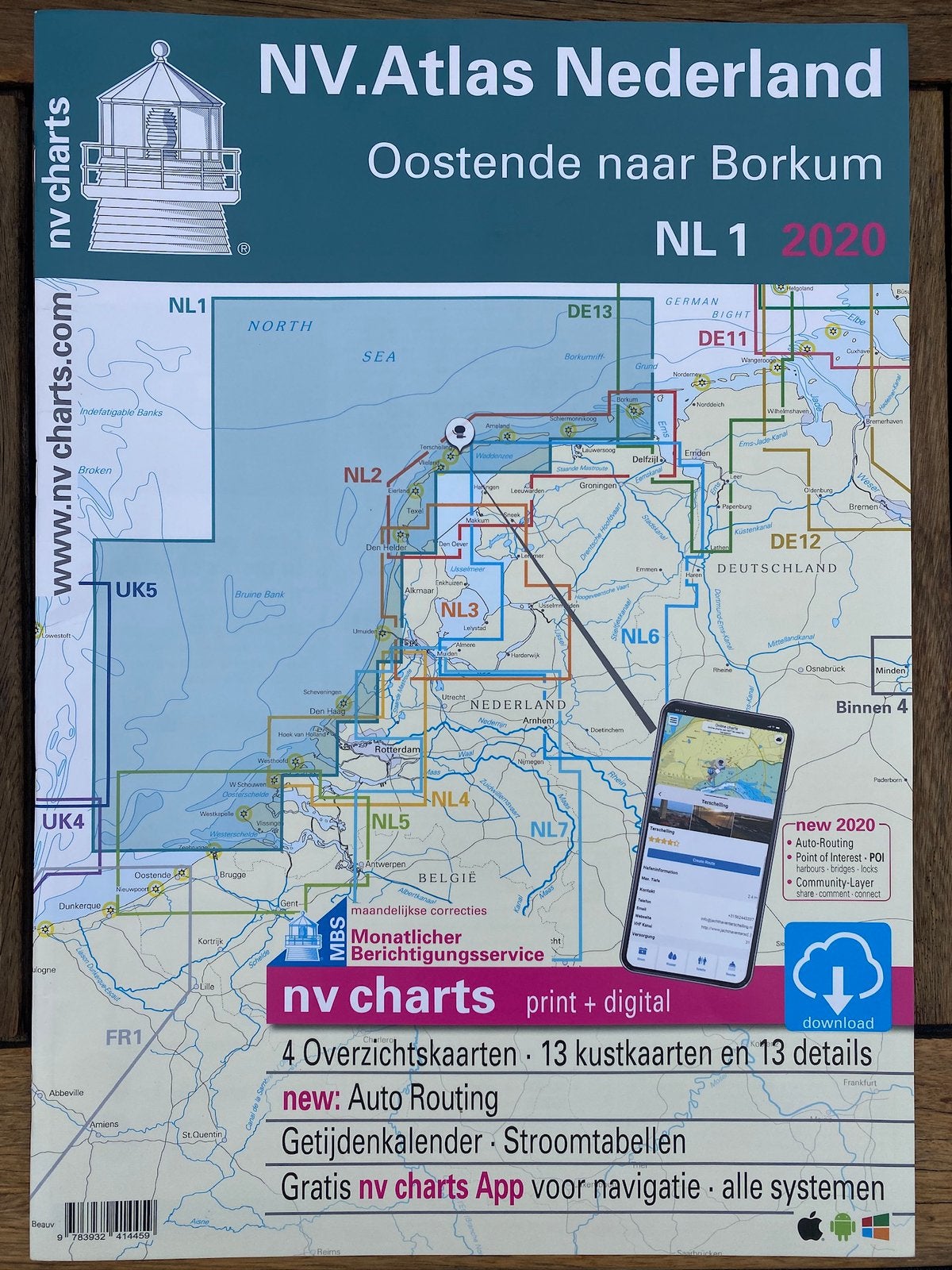 NV Charts NL1 Oostende - Borkum 2020, Watersport en Boten, Ophalen of Verzenden, Zo goed als nieuw